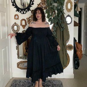 Dark Cottagecore/Gothic Midi Dress